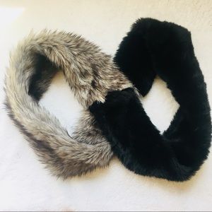 Parkhurst faux fur two color twist infinity scarf